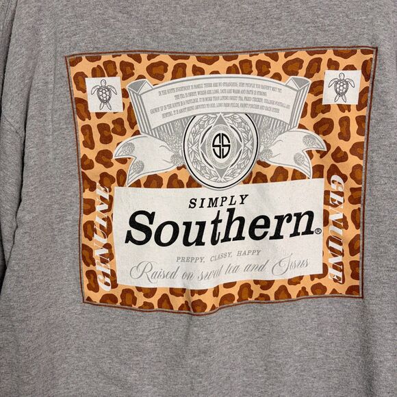 Simply Southern Tops - Simply Southern Raised on Sweet Tea and Jesus Gray Long Sleeve Shirt Large